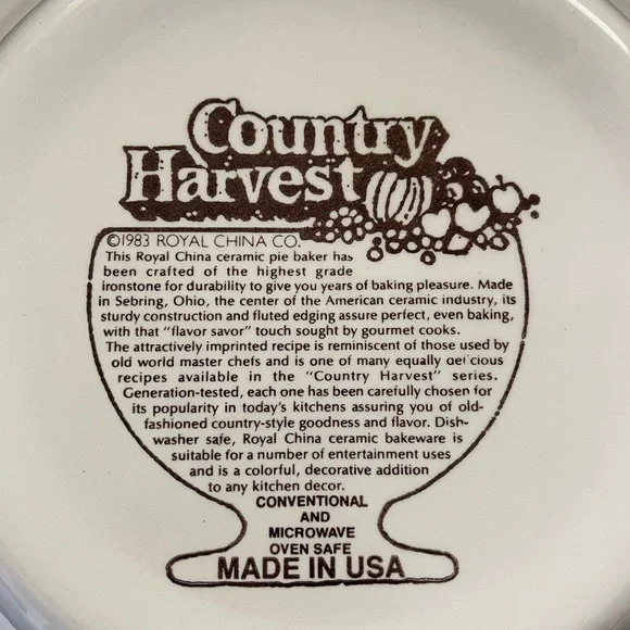 Country Harvest vintage pie plate - Picture 2 of 2
